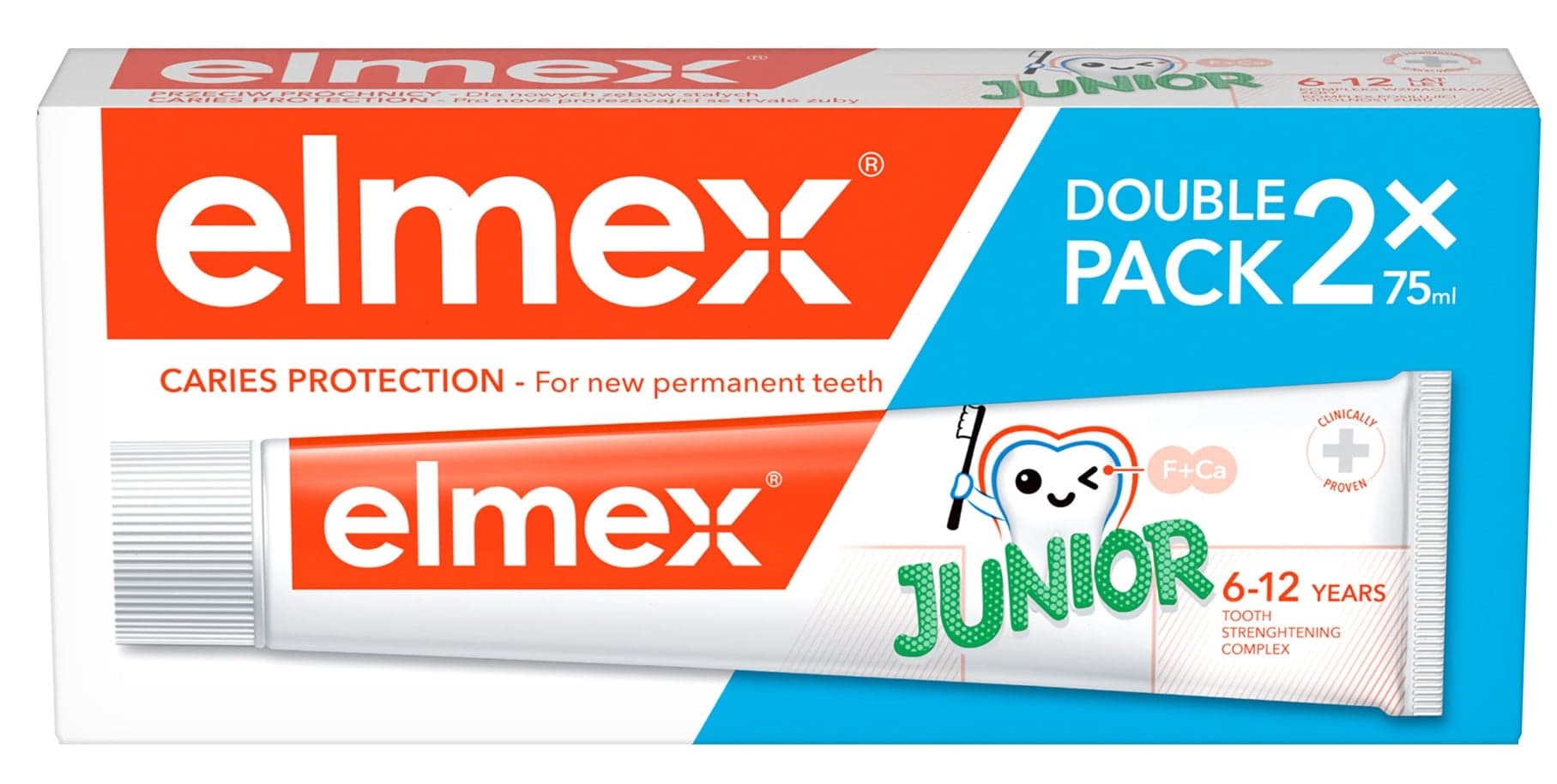 elmex Junior zubní pasta pro děti 6–12 let (2×75 ml)