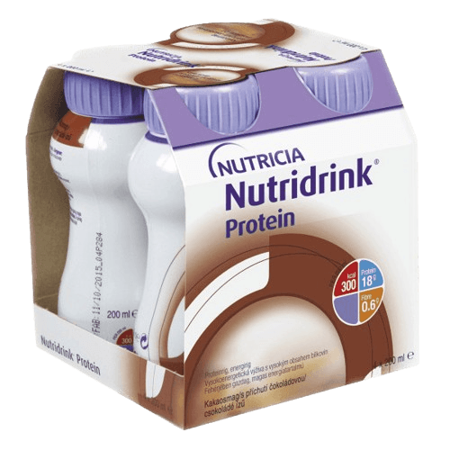 NUTRIDRINK PROTEIN S PŘÍCHUTÍ ČOKOLÁDOVOU perorální roztok 4X200ML