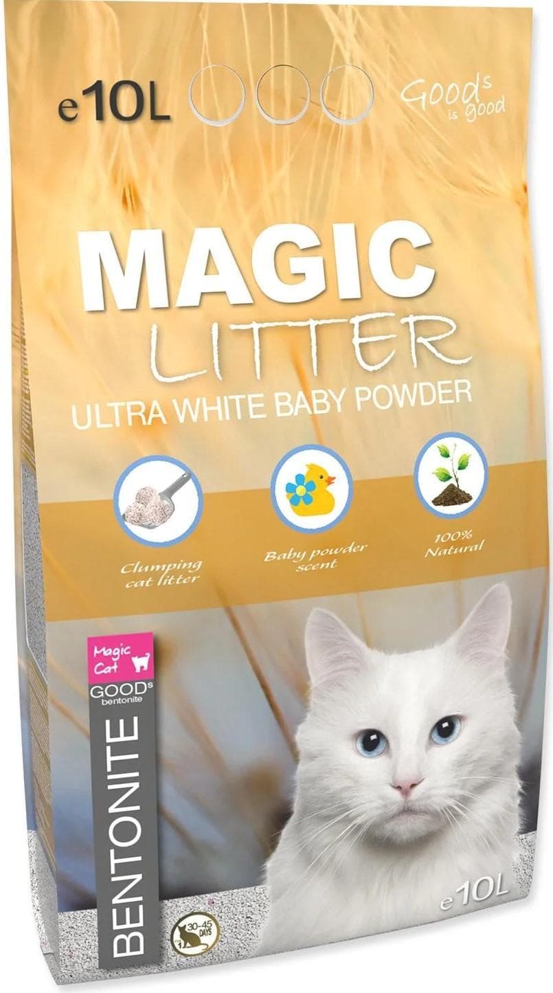 Magic Litter Bentonite Ultra White Baby Powder kočkolit
