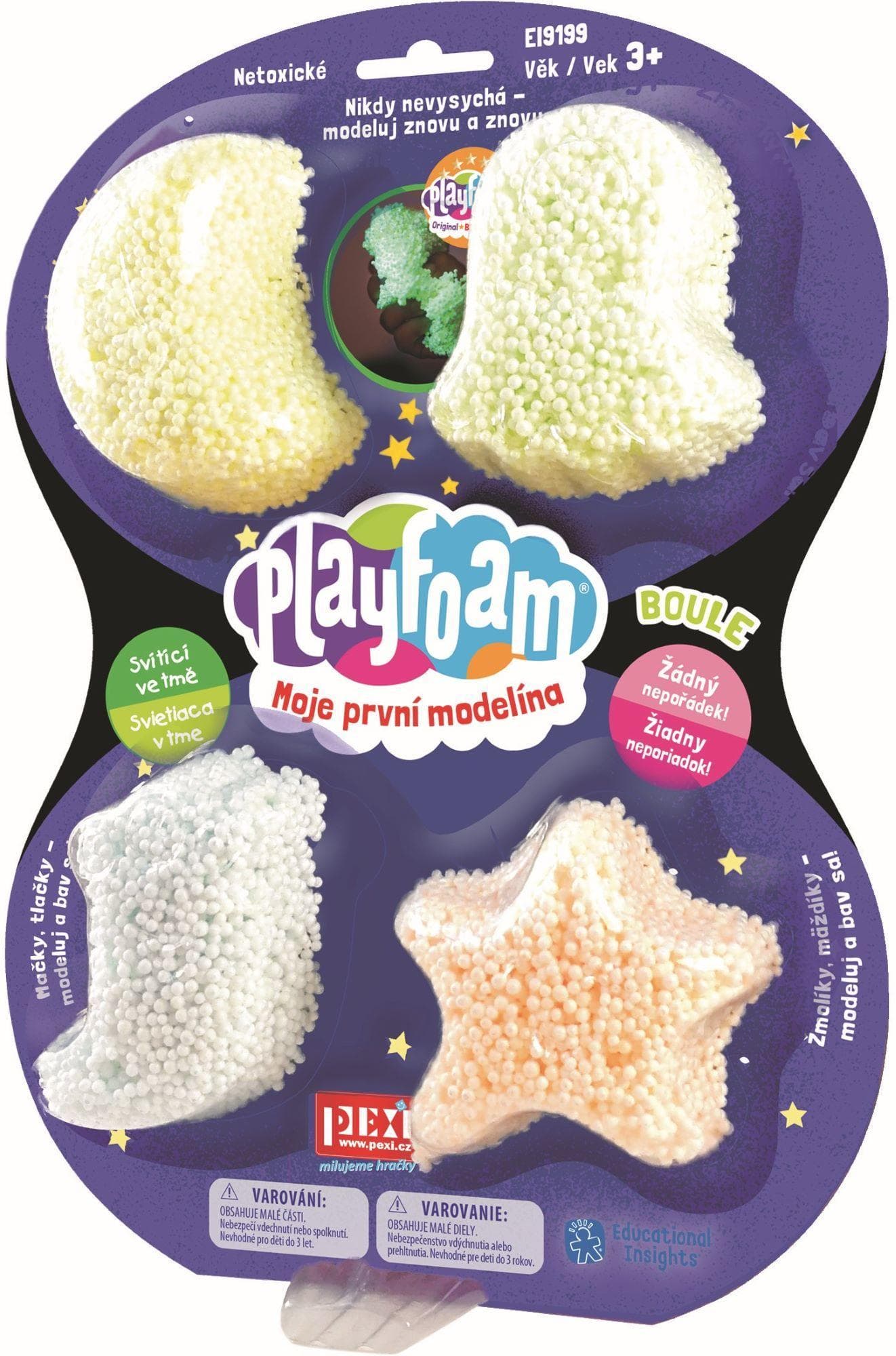Pexi Playfoam Boule moje první modelína – svítící 4 ks