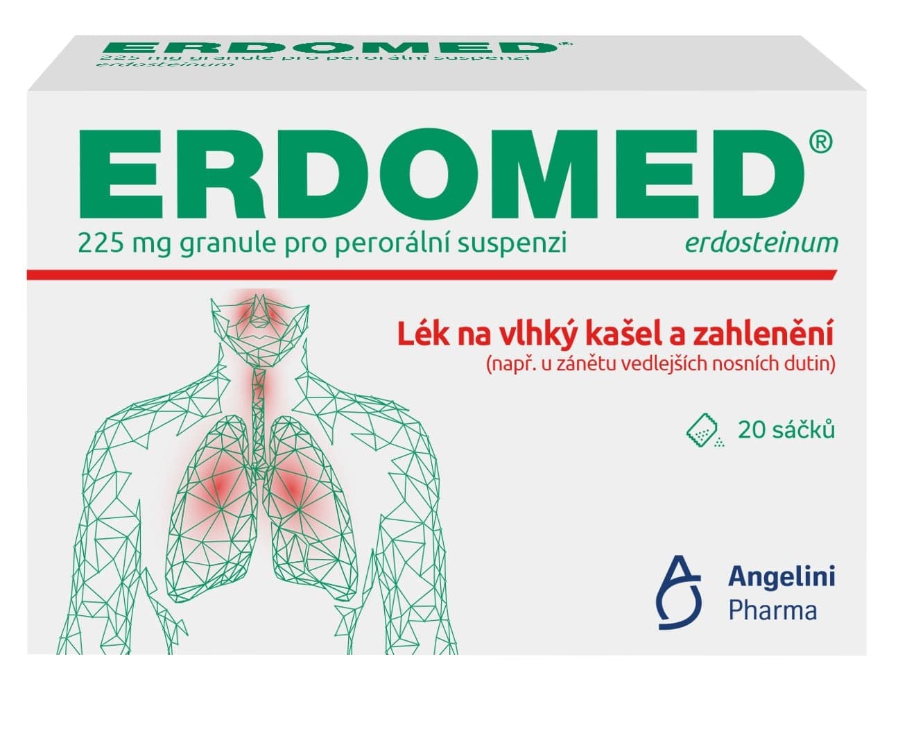 ERDOMED 225MG POR PLV SOL 20