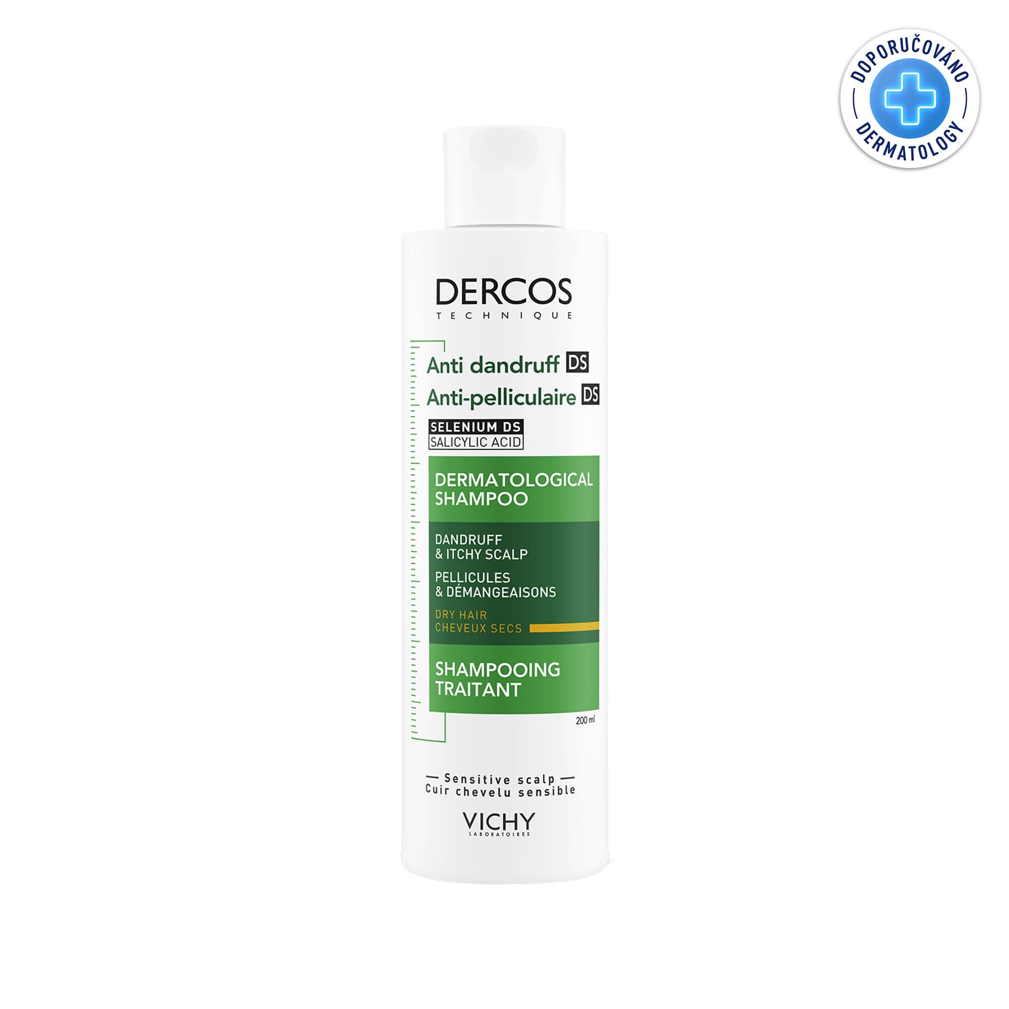 VICHY DERCOS Šampon lupy suché vlasy 200ml