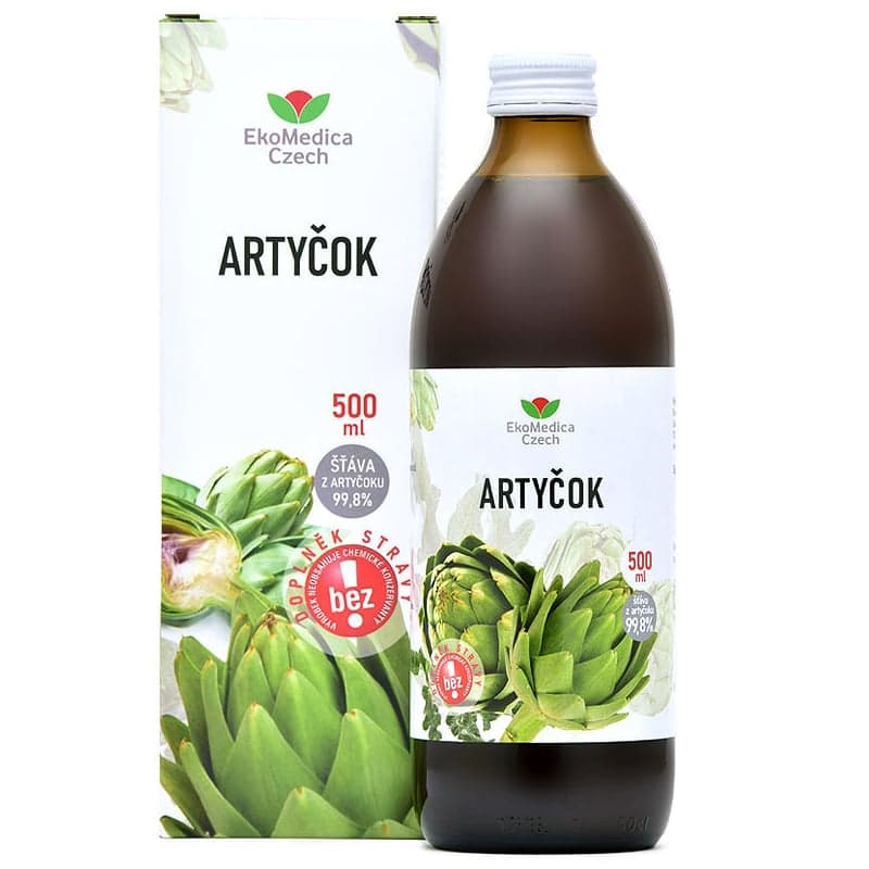 Artyčok šťáva z artyčoku 99% 500ml EKOMEDICA