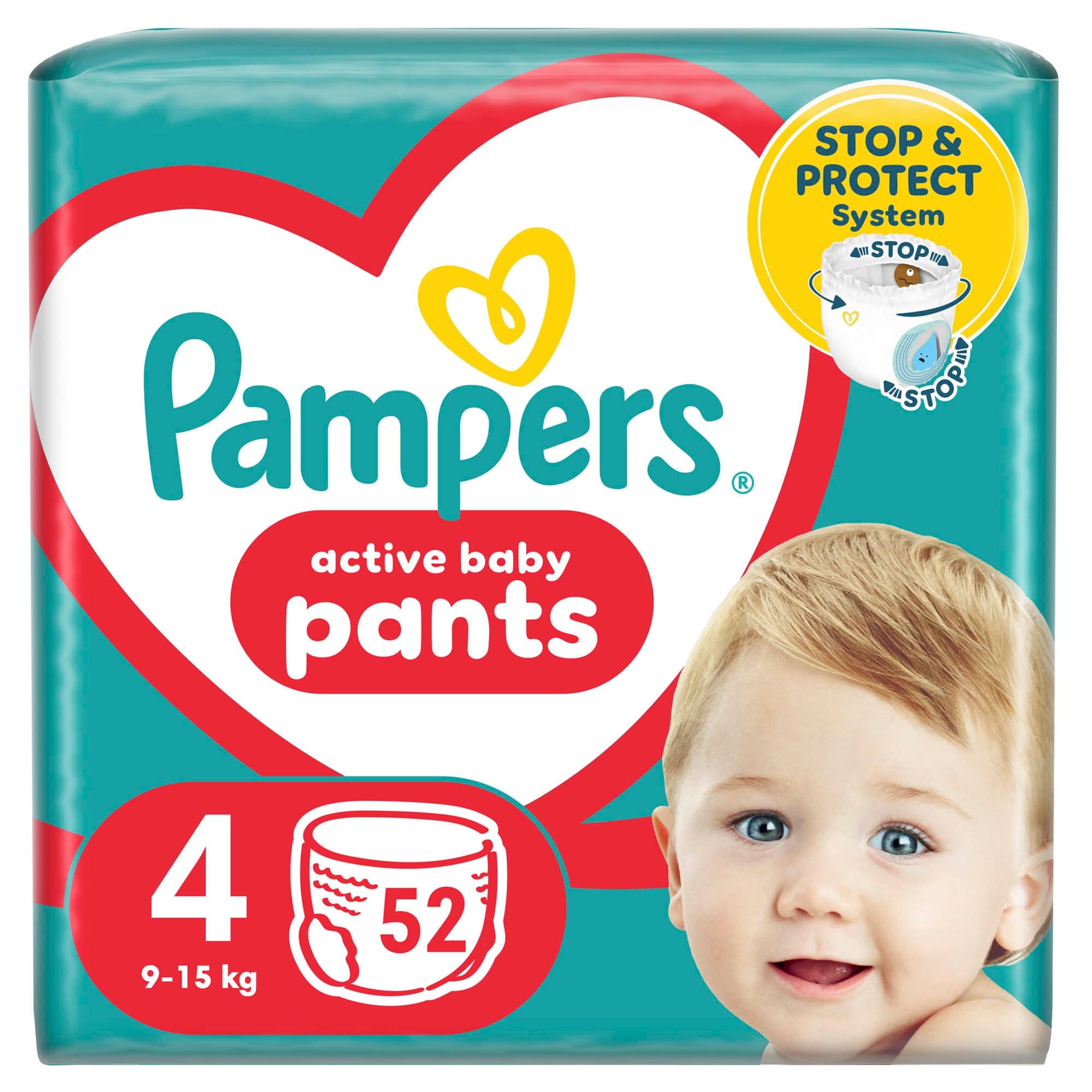 Pampers Pants plenkové kalhotky 4 (9–15 kg) 52 ks
