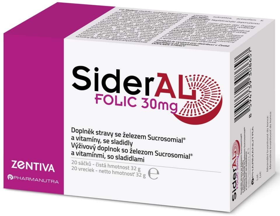 SiderAL Folic 30mg 20 sáčků