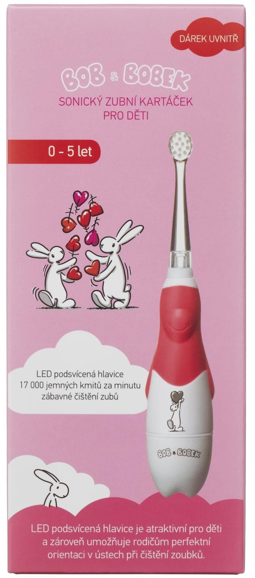 Bob a Bobek Baby Light Red elektrický kartáček 0–5 let