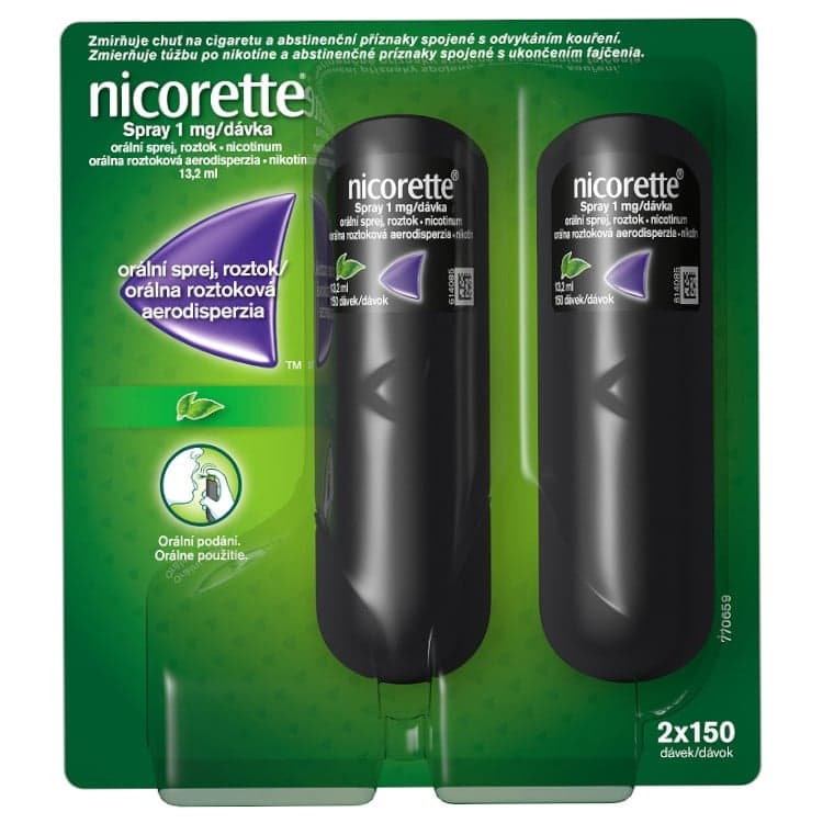 NICORETTE SPRAY 1MG/DÁV Orální sprej, roztok 2X13,2ML 1 ks