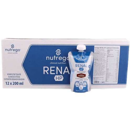 NUTREGO RENAL HP S PŘÍCHUTÍ ČOKOLÁDA perorální roztok 12X200ML