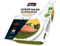 Hamé Uzené se špenátem a bramborovým knedlíkem chlaz. 450 g