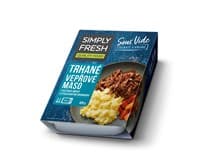SIMPLY FRESH Trhané vepřové maso s pečenou mrkví a šťouchanými brambory chlaz. 400 g