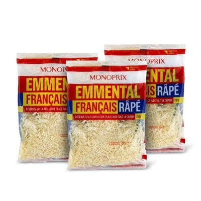Monoprix Francouzský strouhaný ementál, 3x70g
