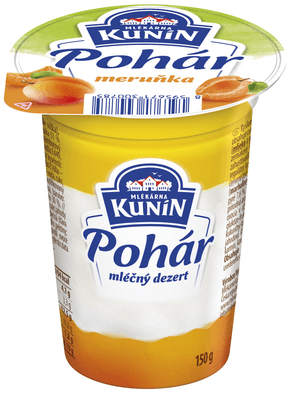 Mlékárna Kunín Pohár mléčný dezert s meruňkovou příchutí
