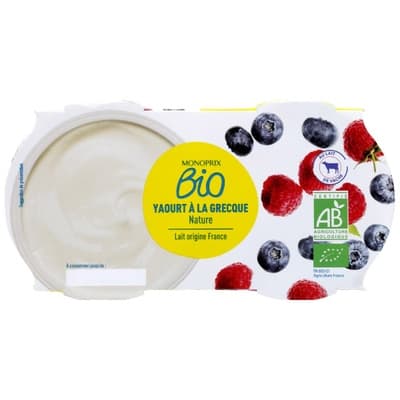 Monoprix Bio Řecký jogurt, 2x150g 250.0 g