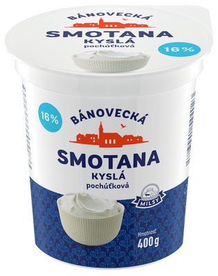 Milsy Bánovecká zakysaná smetana 16% 400.0 g