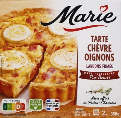 Monoprix Marie Quiche s kozím sýrem, cibulí a slaninou, máslové těsto 350.0 g