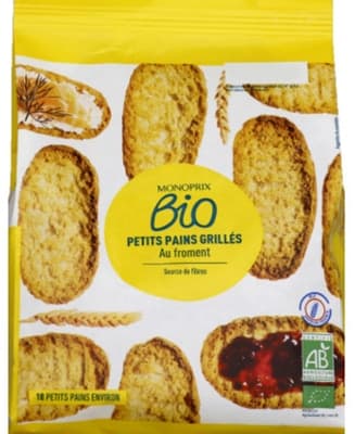 Monoprix Bio toastové pšeničné rolky