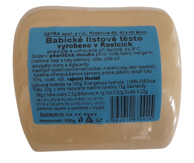 Šetra Babické Listové těsto