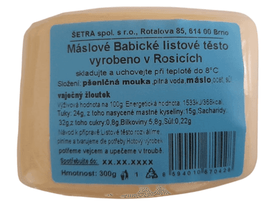 Šetra Listové těsto máslové 300.0 g