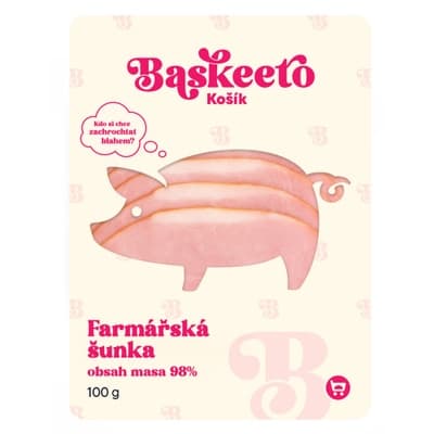 Baskeeto Farmářská šunka (98% masa) 100.0 g