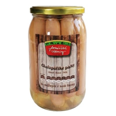 Farmářské uzeniny Chalupářské párky (90% masa) 900.0 g