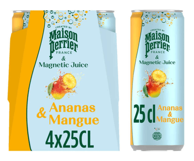 Perrier Perlivý džus s příchutí ananasu a manga,  4x250ml 1.0 l