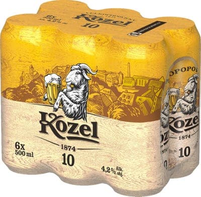 Velkopopovický Kozel 10 6x0,5l, plech