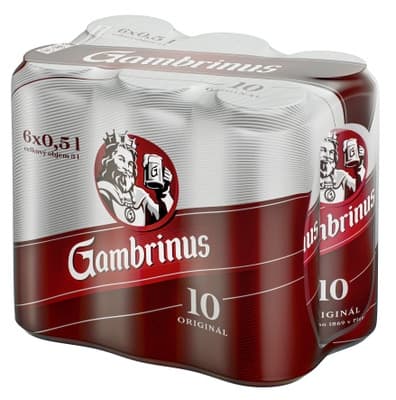 Gambrinus Originál 10, světlý výčepní, 6 x 0,5l 3.0 l