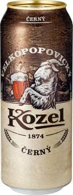 Velkopopovický Kozel černý. tmavý výčepní. plech