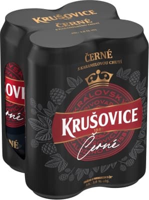 Krušovice Černé pivo 4x500ml plech