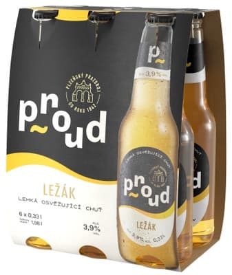 Proud pivo ležák světlý 6×0,33 l, sklo