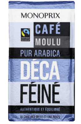 Monoprix Mletá káva Arabica, bez kofeinu