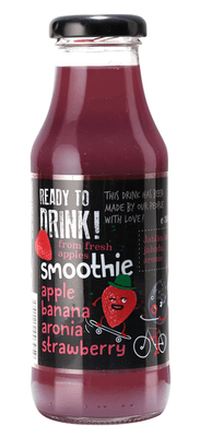 Ready to drink! Smoothie Jablko, banán, aronie, jahoda