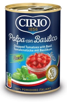 Cirio Rajčata loupaná krájená s bazalkou