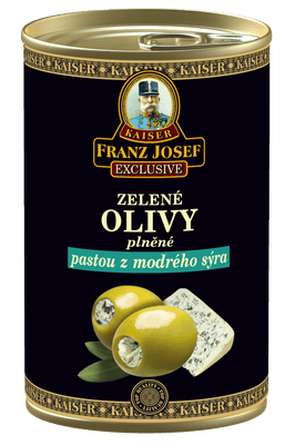 Franz Josef Kaiser Zelené olivy ve slaném nálevu plněné sýrovou pastou