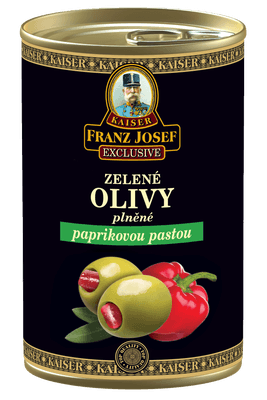 Franz Josef Kaiser Zelené olivy ve slaném nálevu s pálivou paprikovou pastou