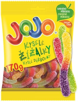 Jojo Kyselé žížalky želé bonbóny s ovocnými příchutěmi