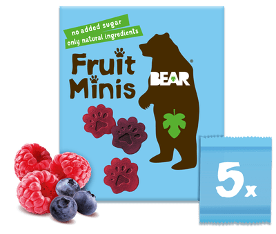 Bear Fruit Minis ovocné tlapky malina a borůvka 5x20g