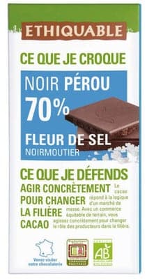 Ethiquable BIO Hořká čokoláda se solí z Camargue