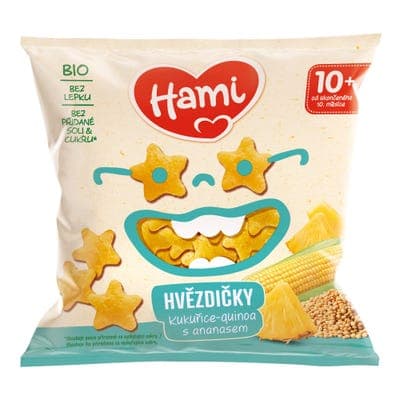Hami BIO Kukuřičné-Quinoa křupky s výborným ananasem 12m+ 20.0 g