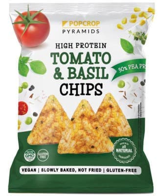 Popcrop Proteinové chipsy s rajčatovo-bazalkovou příchutí