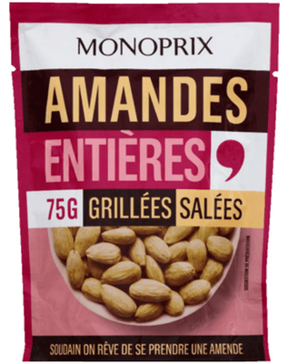 Monoprix Pražené a solené mandle 75.0 g