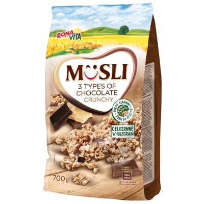 Bonavita Zapékané křupavé müsli 3 druhy čokolády