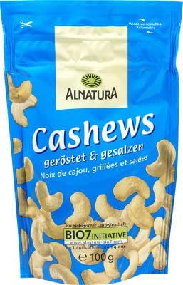 ALNATURA BIO Kešu ořechy pražené solené 100.0 g