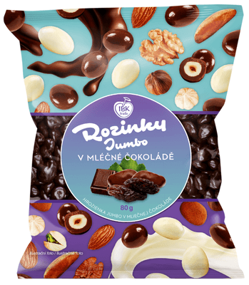 IBK trade Rozinky Jumbo v mléčné čokoládě 80.0 g