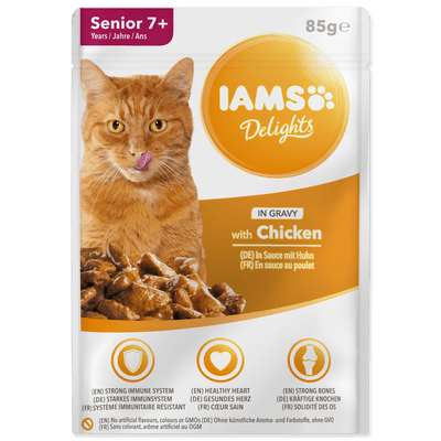 IAMS Delights Kapsička kuře v omáčce pro starší kočky 85.0 g