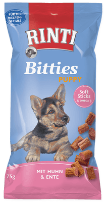 Rinti Bitties Puppy kuře a kachna, pochoutka pro štěňata