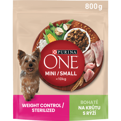 Purina ONE Mini Weight Control granule pro psy, krůta