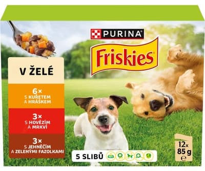 Friskies Adult kapsičky pro psy hovězí, kuře, jehněčí v želé 12x85g