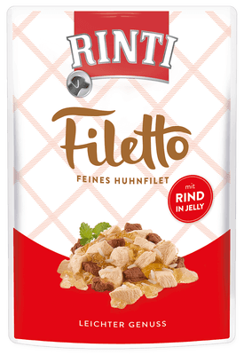 Rinti Filetto Adult kuře a hovězí v želé, kapsička pro psy