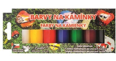 Anděl Přerov Barvy na kamínky akrylové základní lesklé 7 x 15 g